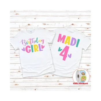Gimtadienio mergaitės marškinėliai | Mergaičių gimtadienio marškinėliai | Bet kokio amžiaus gimtadienio marškinėliai | Vaikiški gimtadienio marškinėliai | Spalvingi gimtadienio mergaitės marškiniai